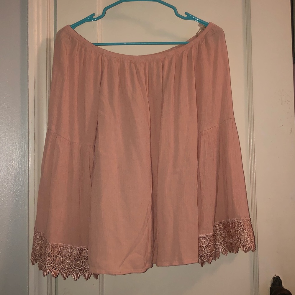 pink off the shoulder top